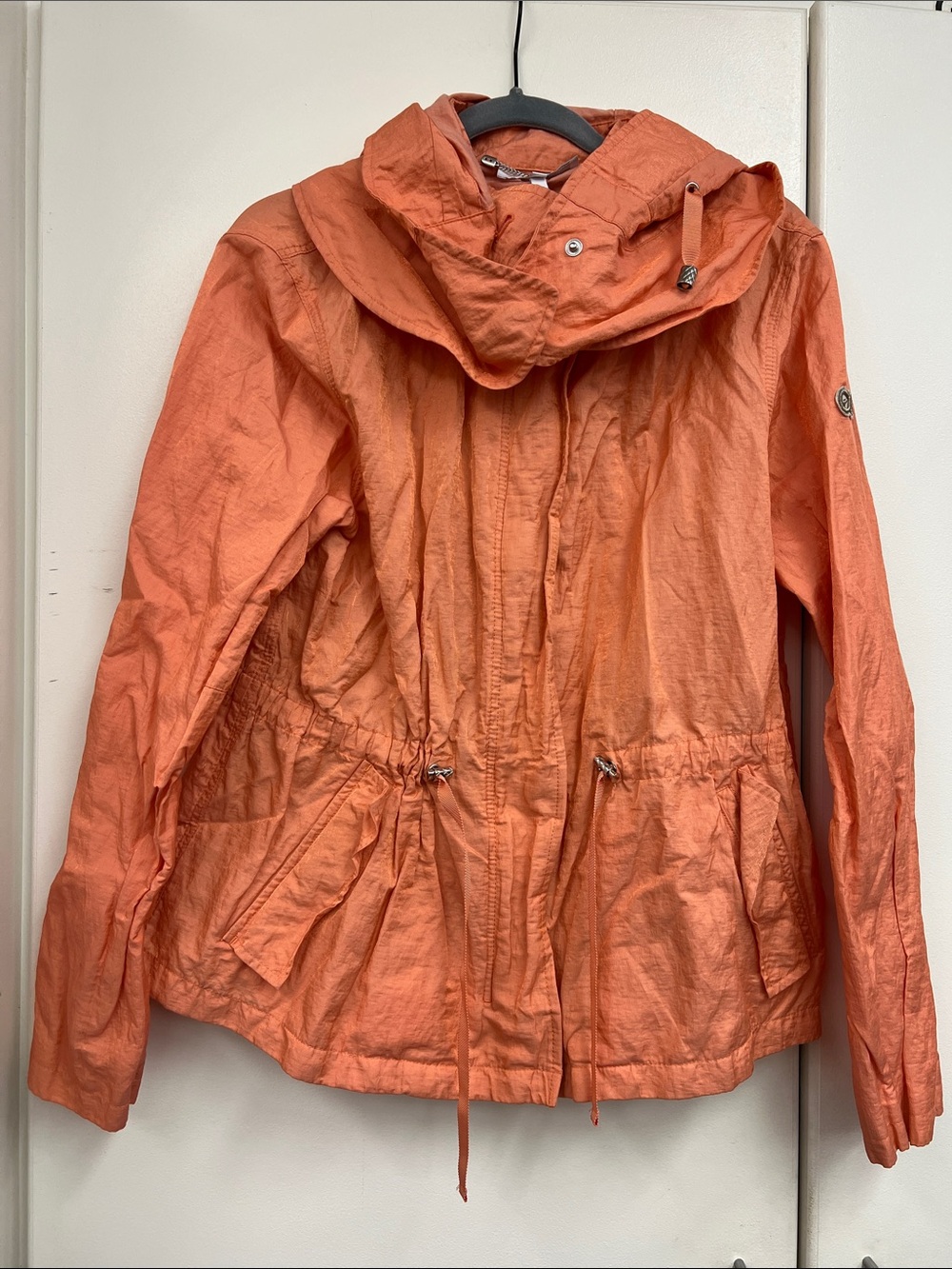 Escada Sport Orange Passion Fruit Hooded Utility Jacket Coat Outdoor Elements